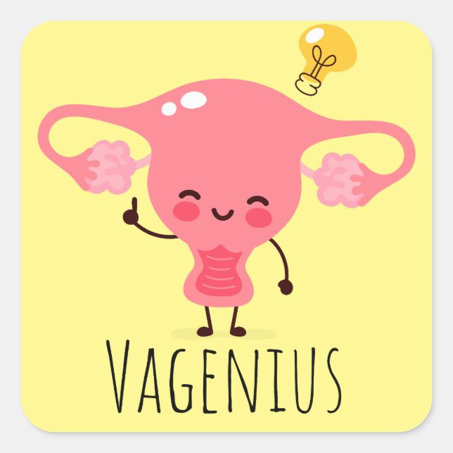 Vagenius / Uterus Puns / Uterus Jokes Square Sticker (Front)