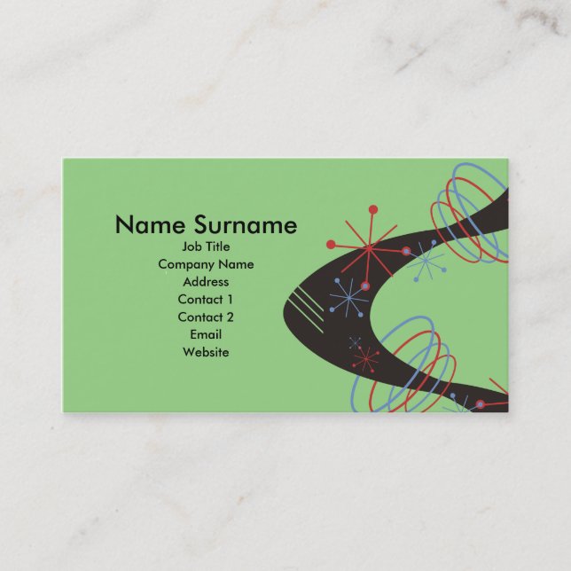 Vague atomique, modèle de carte de visite (Devant)
