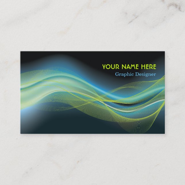 Vague de chaux bleu Carte de visite Graphic Design (Devant)