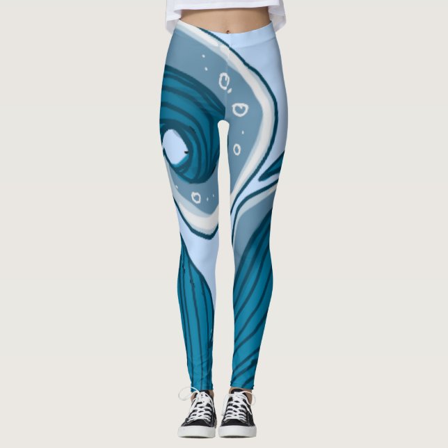 Vague marémotrice Leggings de l'océan Abstrait (Devant)