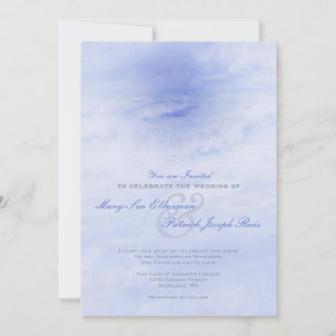 Vague océanique : Faire-part de mariage bleu pâle
