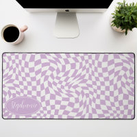 Vague Rétro : Damier Violet Ondulé Moderne