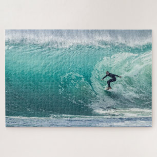 Vague, Surfer, Beau paysage Jigsaw Puzzle