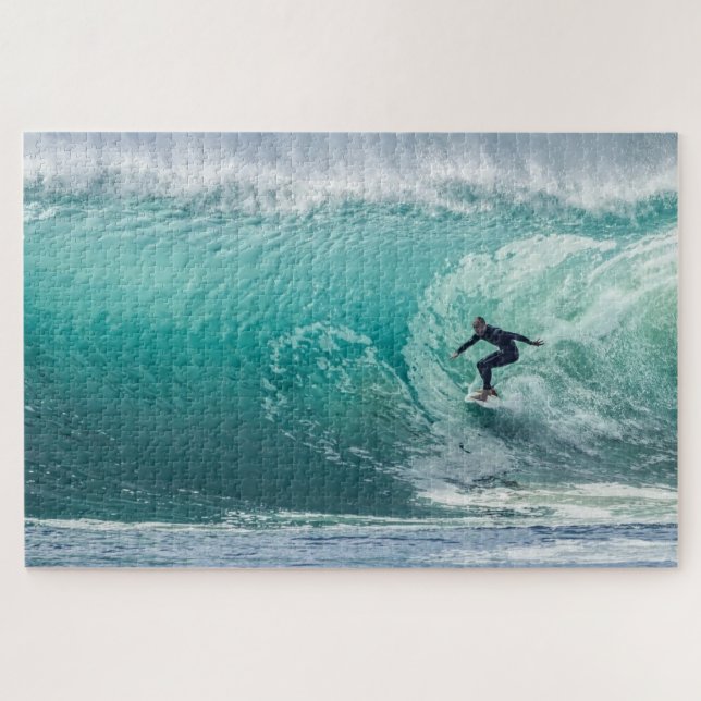 Vague, Surfer, Beau paysage Jigsaw Puzzle (Horizontal)