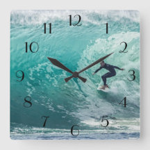 Vague, Surfer, Belle horloge murale paysage