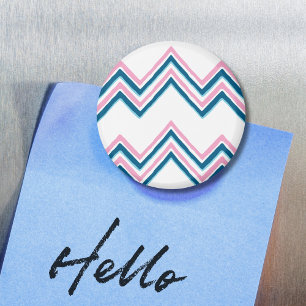Vague Zaza Chevron en rose et aimant bleu aqua pro