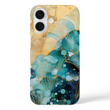 Vagues Abstraites de coque iphone Turquoise avec o