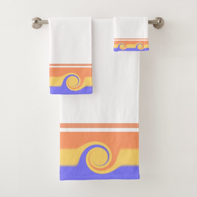 Vagues Abstraites en couleurs pastel sur blanc (En situation)