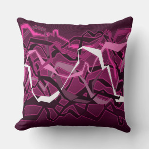 Vagues Abstraites funky Oreillers à lancer rose