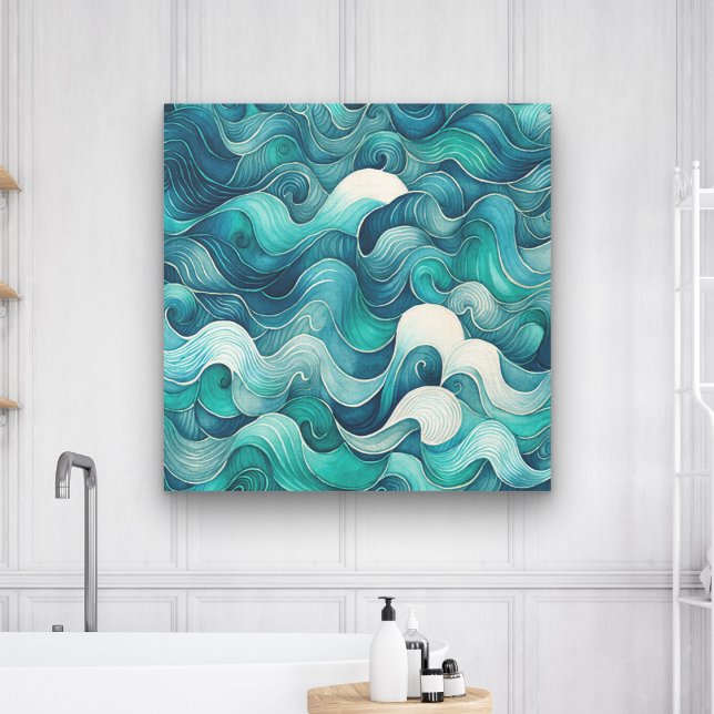 Vagues Abstraites Mur Art Grande toile Impression (Créateur téléchargé)