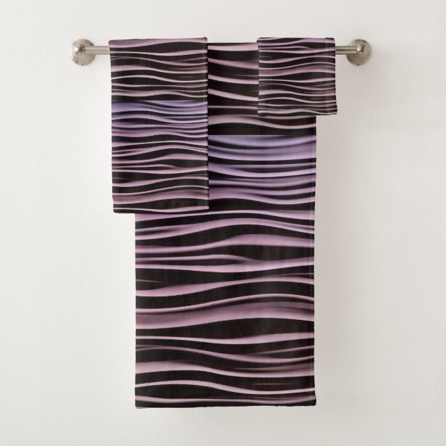 Vagues Art Déco Noir & Violet (En situation)