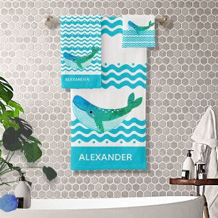 Vagues de baleine bleue Turquoise marine