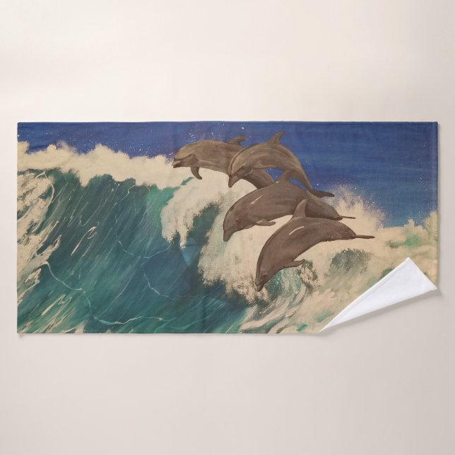 Vagues de dauphin (Serviette de bain)