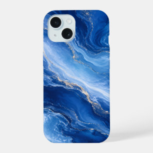 Vagues de marbre bleu Luxe Abstrait