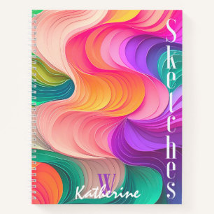 Vagues de papier colorées Cahier de croquis à moti