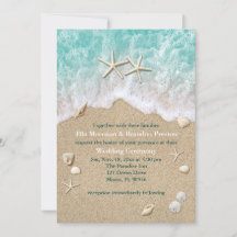 Vagues de plage et Faire-part de mariage Starfish