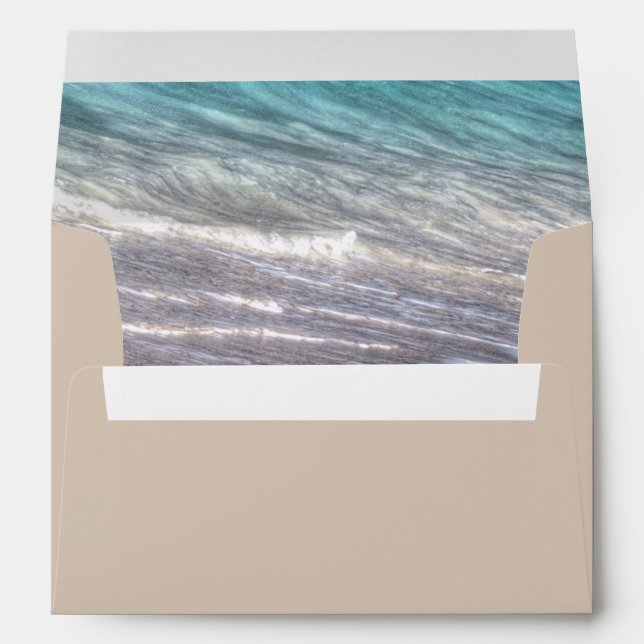 Vagues de plage vintages et enveloppes de Mariage  (Dos (Bas))