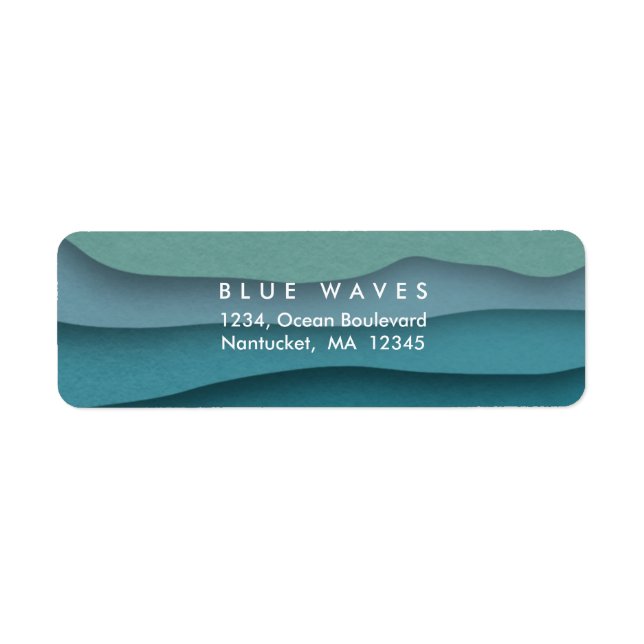 Vagues d'océan bleu moderne (Devant)