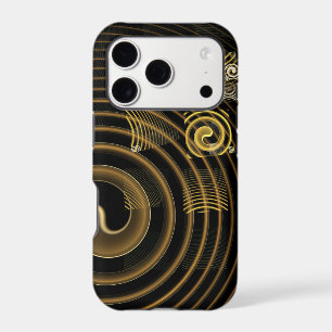 Vagues dorées hypnotiques Art abstrait moderne