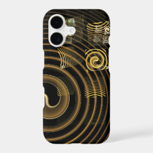 Vagues dorées hypnotiques Art abstrait moderne