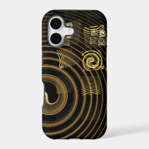 Vagues dorées hypnotiques Art abstrait moderne