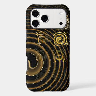 Vagues dorées hypnotiques Art abstrait moderne