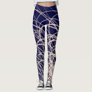 Vagues linéaires2 bleu - Leggings