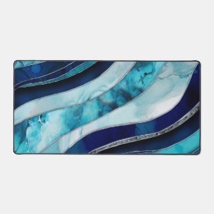 Vagues - Mixte Media Blue Abstrait