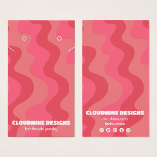 Vagues roses portant collier bijoux carte d'affich