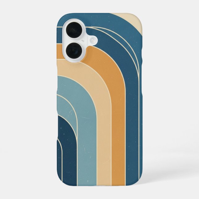 Vagues Stylisées Rétro iPhone 16 Case (Back)