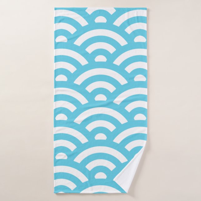 Vagues texture bleu marine (Serviette de bain)