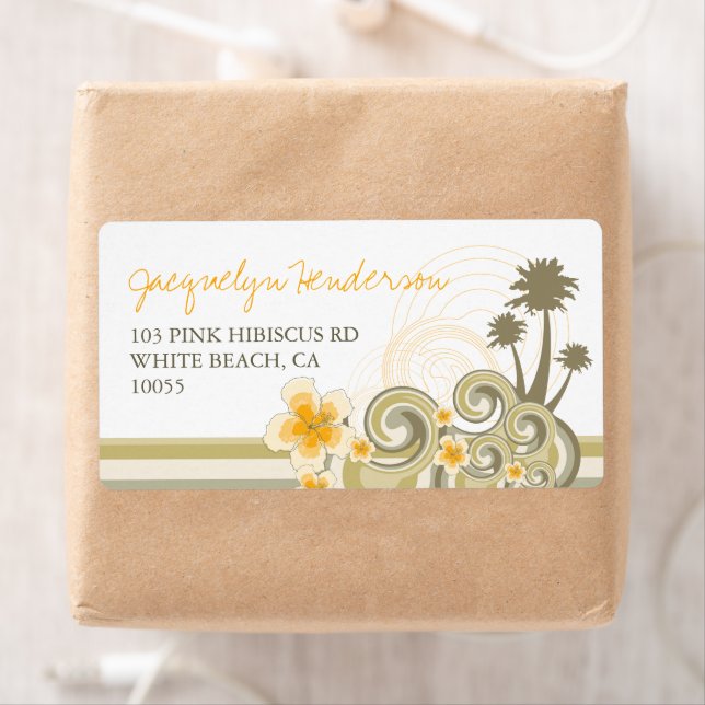 Vagues tropicales Hibiscus jaune Palm Trees Adress (En situation)