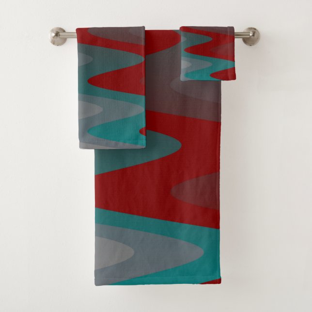 vagues turquoises de gris bordeaux (En situation)