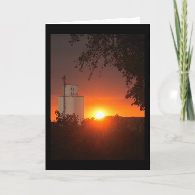 Vail, carte de voeux de coucher du soleil de silo (Devant)