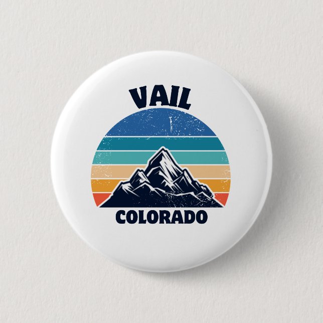 Vail colorado 2 inch round button (Front)
