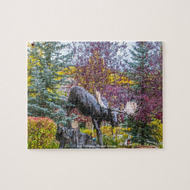 Vail Colorado Betty Moose Statue Jigsaw Puzzle (Horizontal)