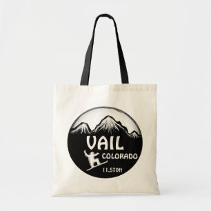 Vail Colorado black white snowboard art bag