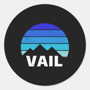 Vail, Colorado Bluebird Day Classic Round Sticker