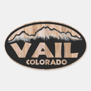 Vail Colorado bois signe oval autocollants