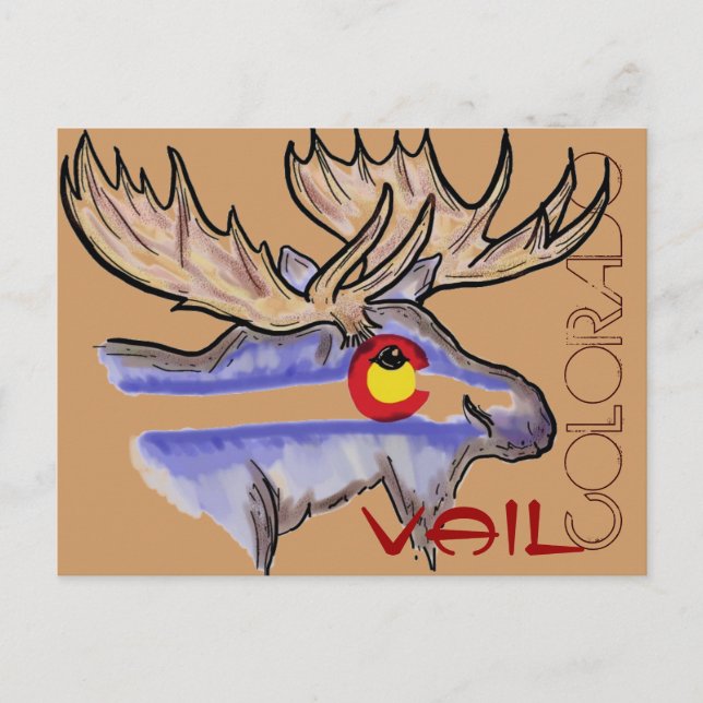 Vail Colorado elk postcard (Front)
