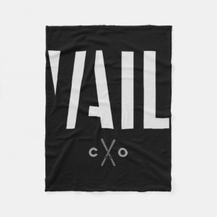 Vail Colorado Graphic Ski Fleece Blanket