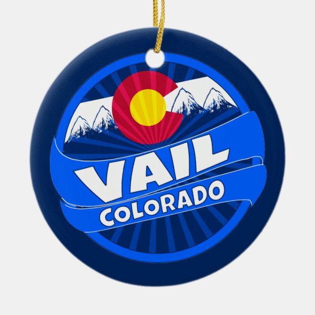 Vail Colorado mountain burst ornament (Front)