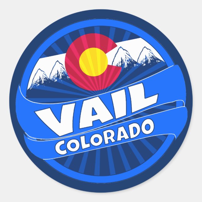 Vail Colorado mountain burst sticker (Front)