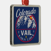 Vail Colorado mountain - Retro Sign Metal Ornament (Right)