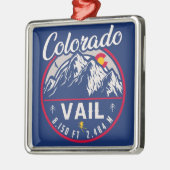 Vail Colorado mountain - Retro Sign Metal Ornament (Left)