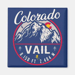 Vail Colorado Mountain Retro Sunset Souvenirs Magnet