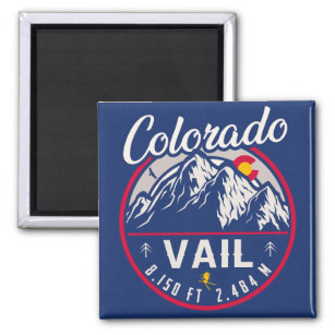 Vail Colorado Mountain Retro Sunset Souvenirs Magnet