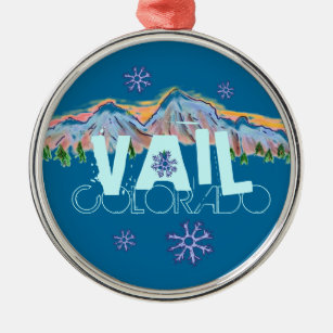 Vail Colorado mountain snowflake ornament