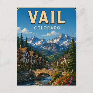 Vail Colorado Mountain Souvenir Postcard