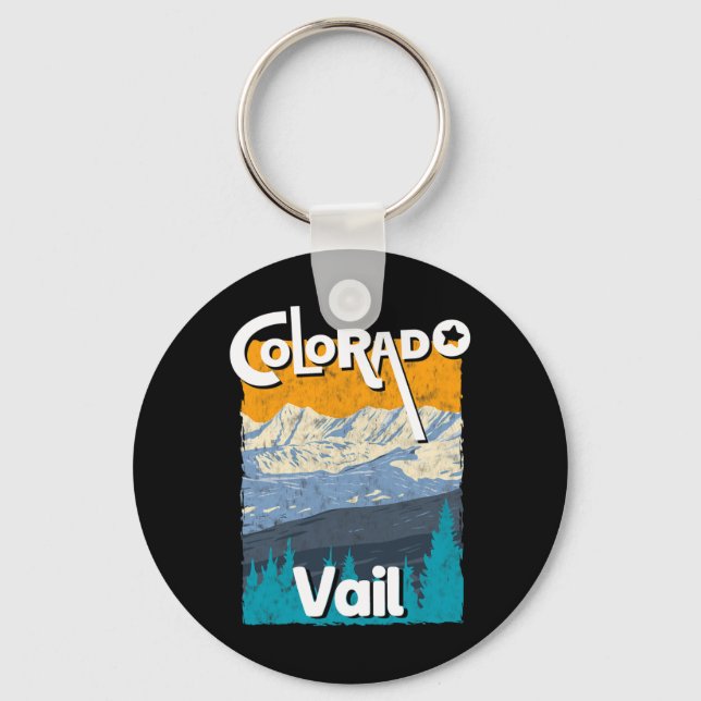 Vail Colorado Mountain State Rocky Mountains Tee S Keychain (Front)